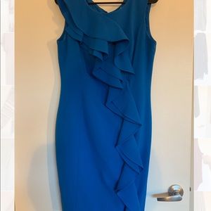 Calvin Klein blue dress with ruffles